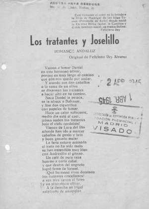Los tratantes y Joselillo ROMANCE ANDALUZ