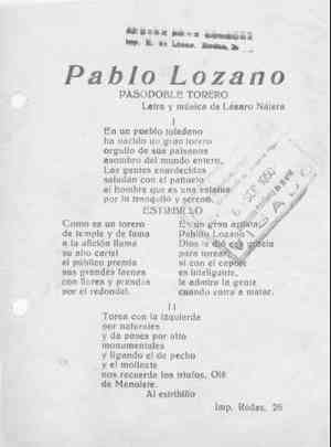 Pablo Lozano PASODOBLE TORERO