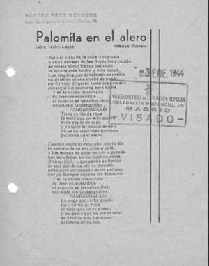Palomita en el alero (PASODOBLE CANCIÓN)