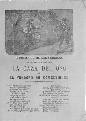 BONITO DUO DE LAS PERDICES. De la zarzuela titulada la caza del oso o El tendero de comestibles