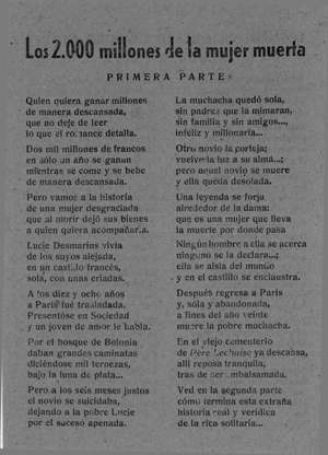 LOS 2000 MILLONES DE LA MUJER MUERTA (Primera y segunda partes)