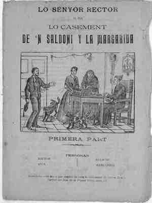 Lo senyor rector o sia lo casament de'u SALDONI Y LA MARGARidA. Primera Part