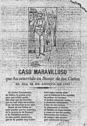 CASO MARAVILLOSO que ha ocurrido en Samir de los Caños el día 29 de agosto de 1907