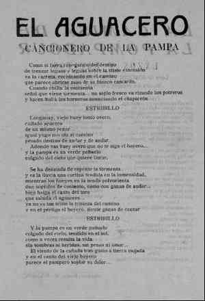 EL AGUACERO. Cancionero de la Pampa