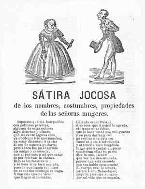 SATIRA JOCOSA de los nombres, costumbres, propiedades de las señoras mujeres