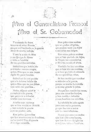 ¡VIVA EL GENERALISIMO FRANCO! ¡VIVA EL SEÑOR GOBERNADOR!