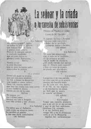 LA SEÑORA Y LA CRIADA o la carestía de subsistencias