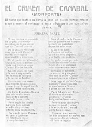 El crimen de Canabal(Monforte).El novio que mata a su novia a tiros de pistola porque ésta se niega a seguir el noviazgo y trata de matar a una compañera de ésta