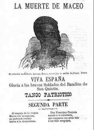 LA MUERTE DE MACEO.Viva España.Gloria a los bravos Soldados del Batallón de San Quintín.Tango Patriótico.Segunda Parte