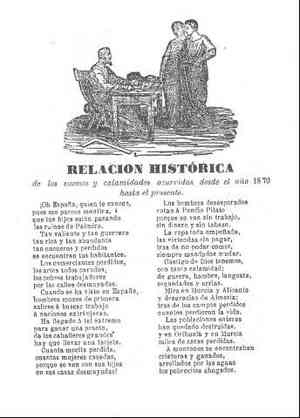 RELACION HISTORICA de los sucesos y calamidades ocurridas desde el año 1870 hasta el presente