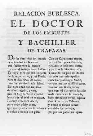 Relación burlesca.EL DOCTOR de los embustes y bachiller de Trapazas.