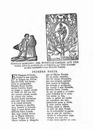 CURIOSO ROMANCE DEL EGEMPLAR CASTIGO QUE DIOS nuestro Señor ha permitido en un Caballero por haber levantado un falso testimonio a una Doncella honesta