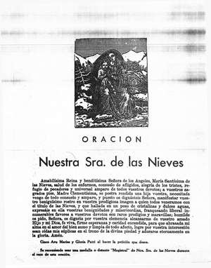 ORACION NUESTRA SEÑORA DE LAS NIEVES