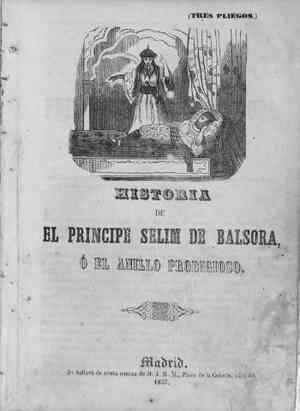 HISTORIA DE EL PRINCIPE SELIM DE BALSORA O EL ANILLO PRODIGIOSO