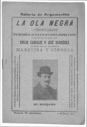 LA OLA NEGRA.Zarzuela en un acto y un solo cuadro
