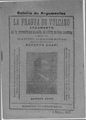 LA FRAGUA DE VULCANO.Zarzuela en un acto dividida en tres cuadros