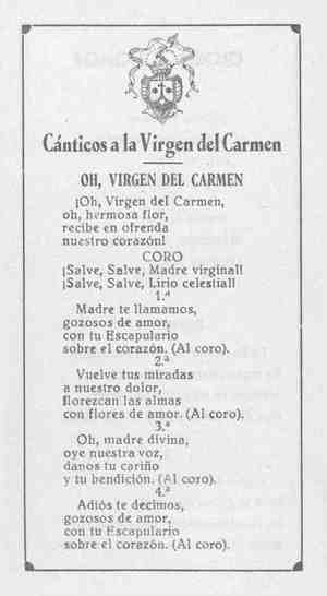 CANTICOS A LA VIRGEN DEL CARMEN