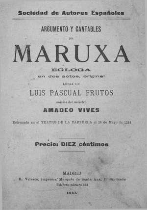 MARUXA.Égloga en dos actos