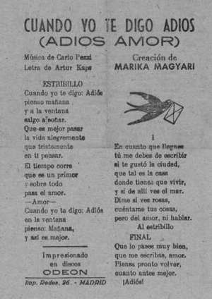 CUANDO YO TE DIGO ADIÓS (ADIÓS AMOR)