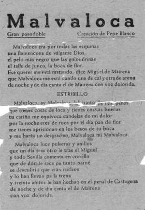 Malvaloca Gran pasodoble