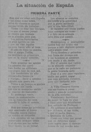 La situación de España PRIMERA PARTE