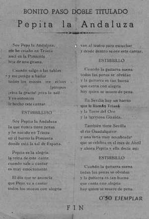 BONITO PASO DOBLE TITULADO Pepita la Andaluza
