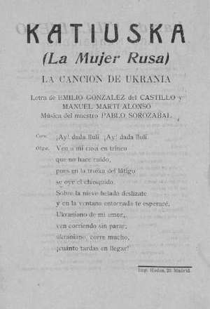 KATIUSKA (La Mujer Rusa) LA CANCIÓN DE UKRANIA