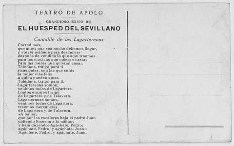 EL HUESPED DEL SEVILLANO Cantable de Las Lagarteranas