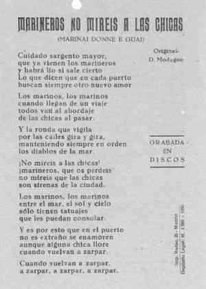 MARINEROS NO MIREIS A LAS CHICAS (MARINAI DONNE E GUAI)