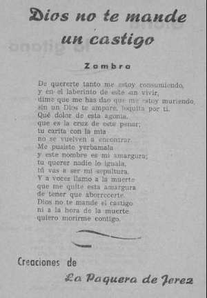 Dios no te mande un castigo Zambra