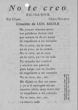 No te creo BALADA-ROCK