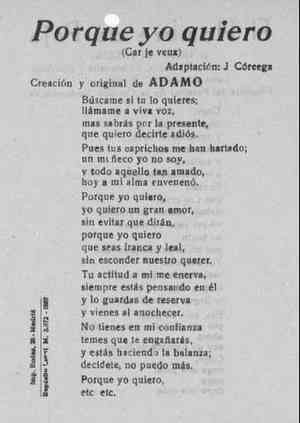 Porque yo no quiero (Car je veux)