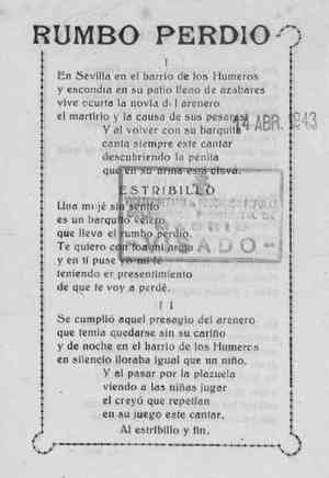 RUMBO PERDÍO