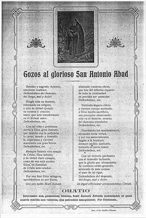 Gozos al glorioso San Antonio Abad