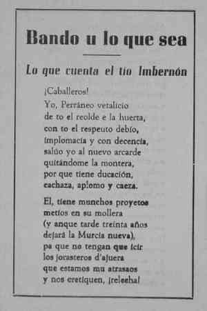 Bando u lo que sea. Lo que cuenta el tio Imbernón