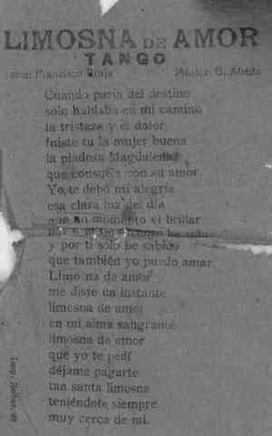 LIMOSNA DE AMOR.TANGO