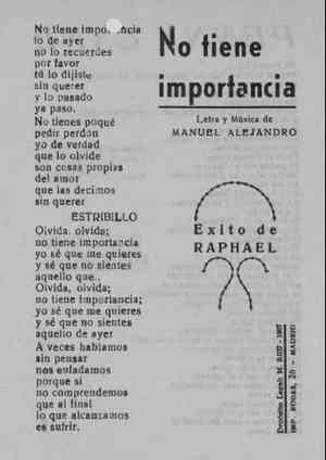 No tiene importancia