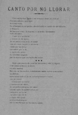 CANTO POR NO LLORAR