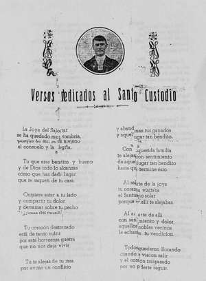 Versos dedicados al Santo Custodio
