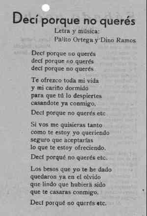 Decí porque no querés