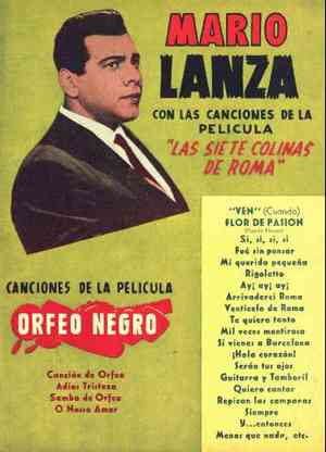 MARIO LANZA CON LAS CANCIONES DE LA PELÍCULA 