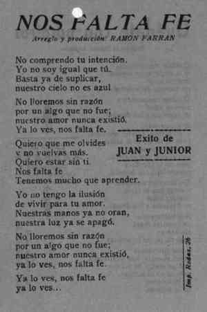 NOS FALTA FÉ