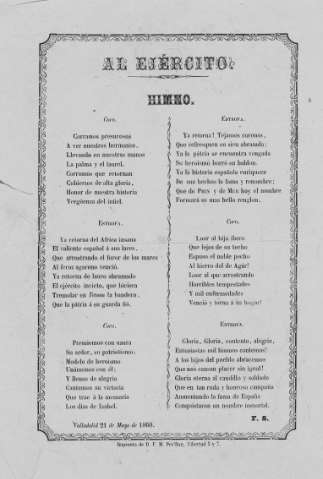 AL EJÉRCITO. HIMNO