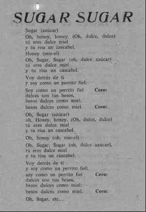 SUGAR SUGAR