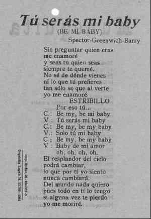 Tú serás mi baby ( BE MI BABY)