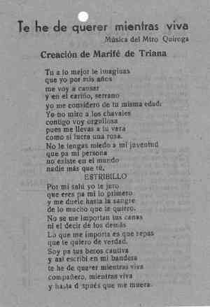 Te he de querer mientras viva