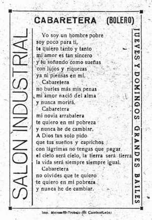 CABARETERA (BOLERO)
