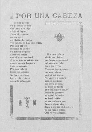 POR UNA CABEZA