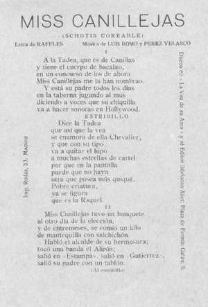 MISS CANILLEJAS (SCHOTIS COREABLE)