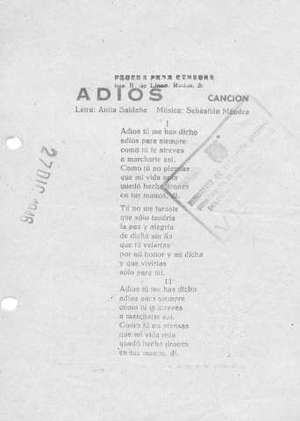 ADIÓS CANCIÓN